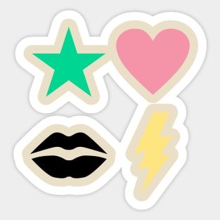 Star Love Lips Lightning Sticker